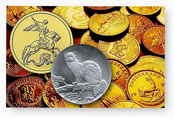 Инвестиционные монеты России «Георгий Победоносец» и «Соболь»
